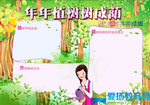 2017植树节手抄报版面设计图
